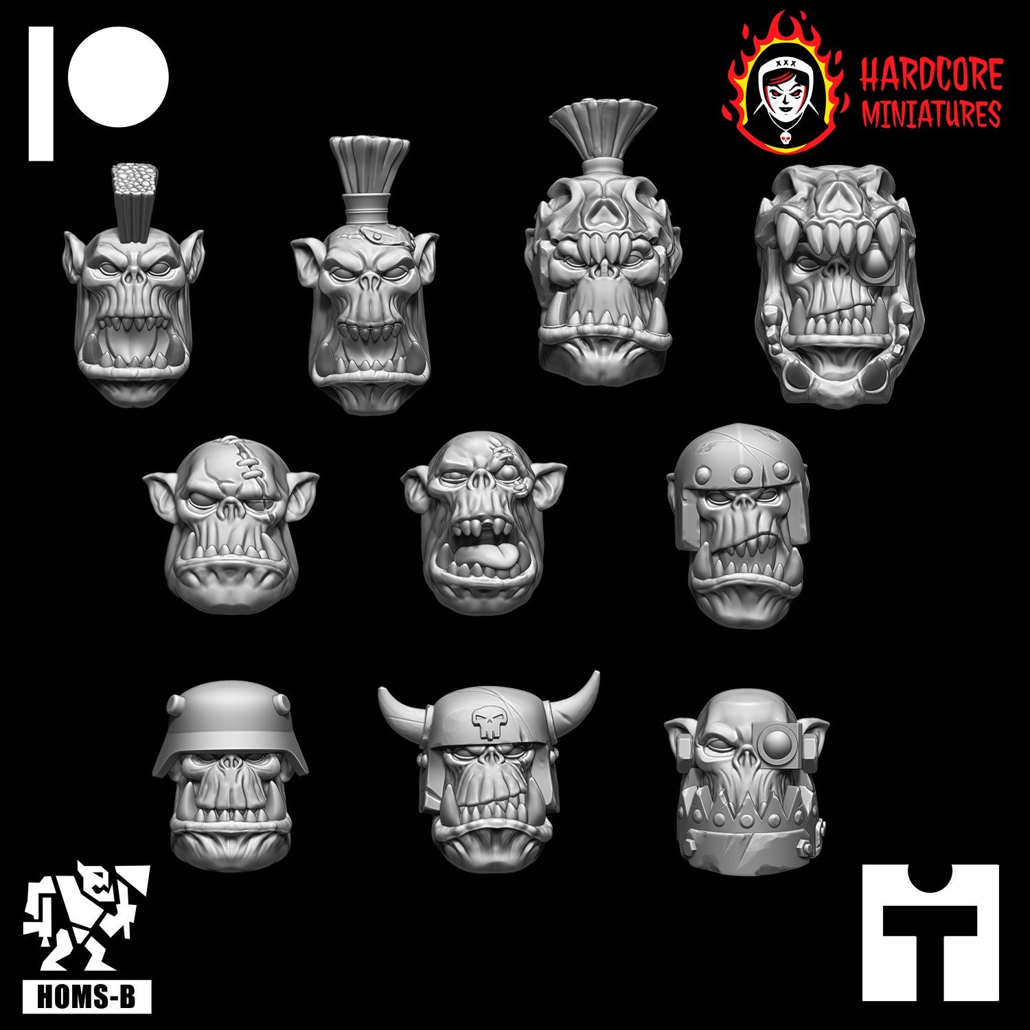 Space Orcs DS Heads STL