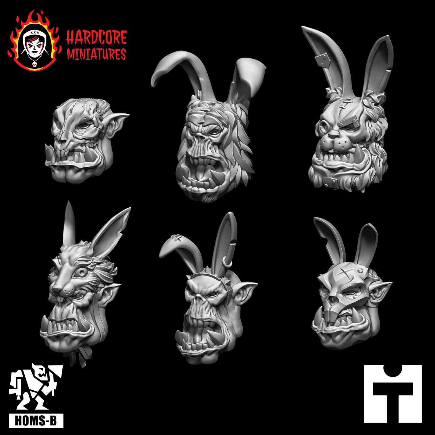 Space Orcs Easter Bunny Heads STL