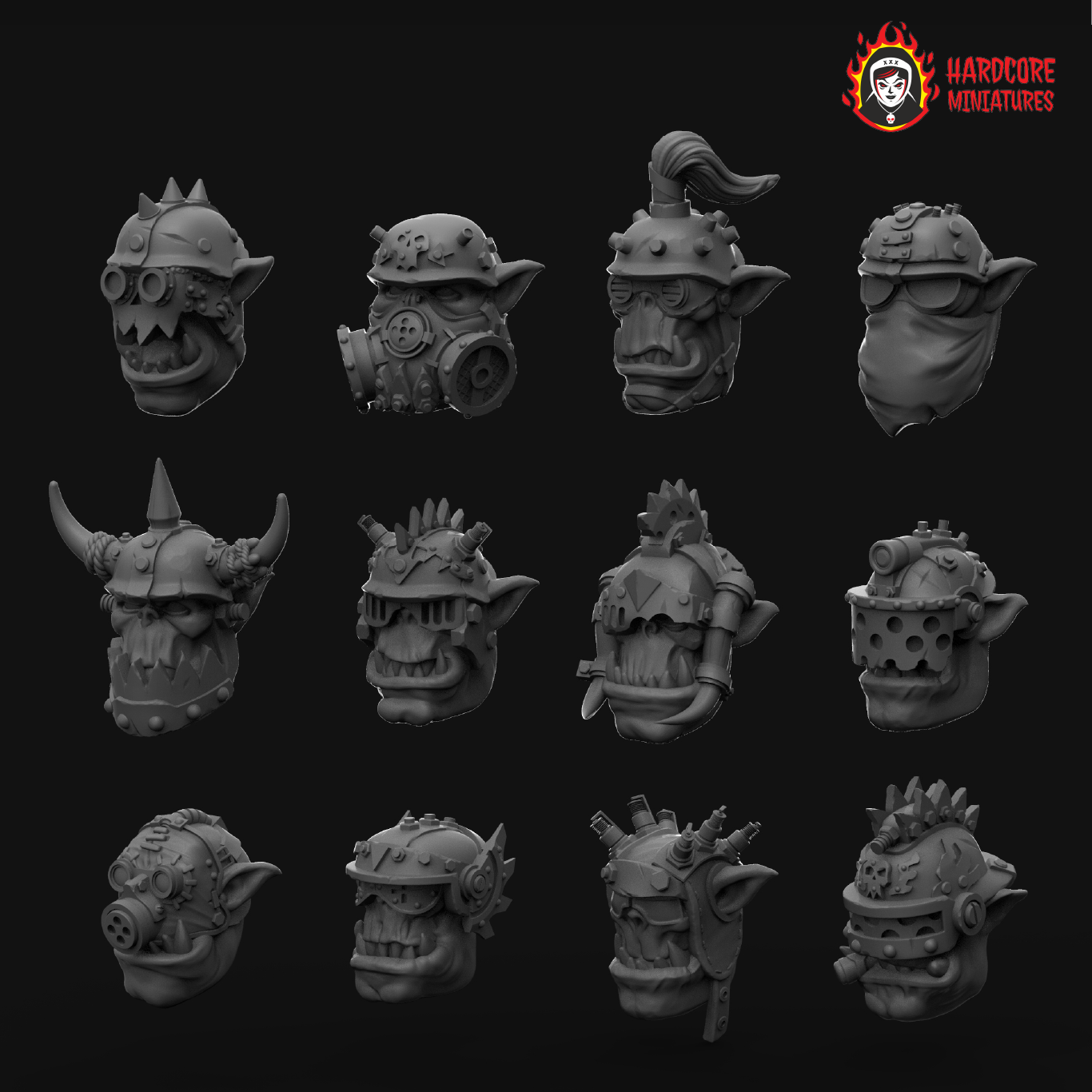 Space Orc Scrapper Heads STL