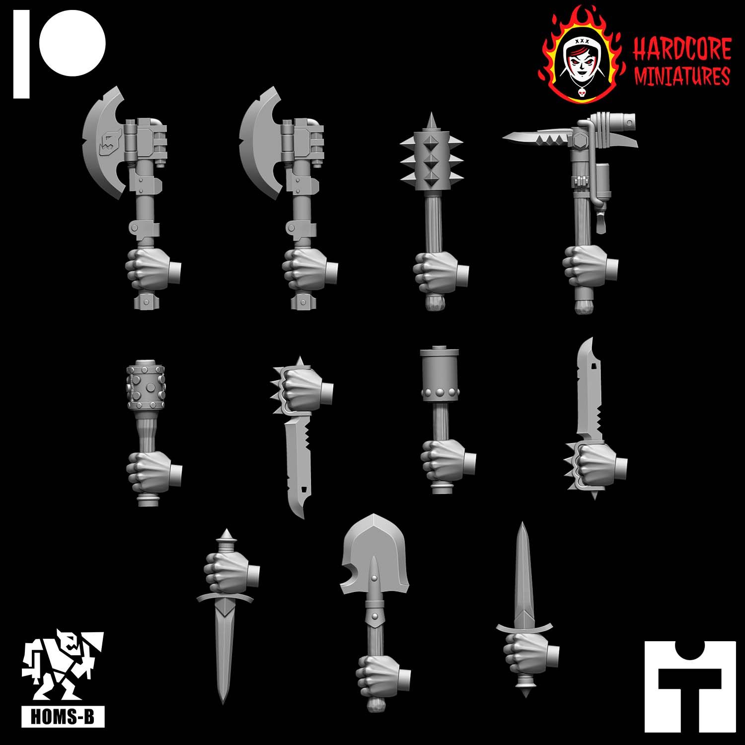 Space Orcs Kommando CCW Hands (STL)