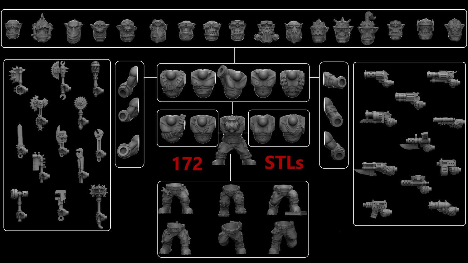 Modular Orcs | FULL Kit (x172)