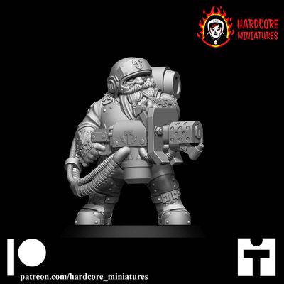 Veteran Dwarf with Heavy Flamer / Plasma Rifle