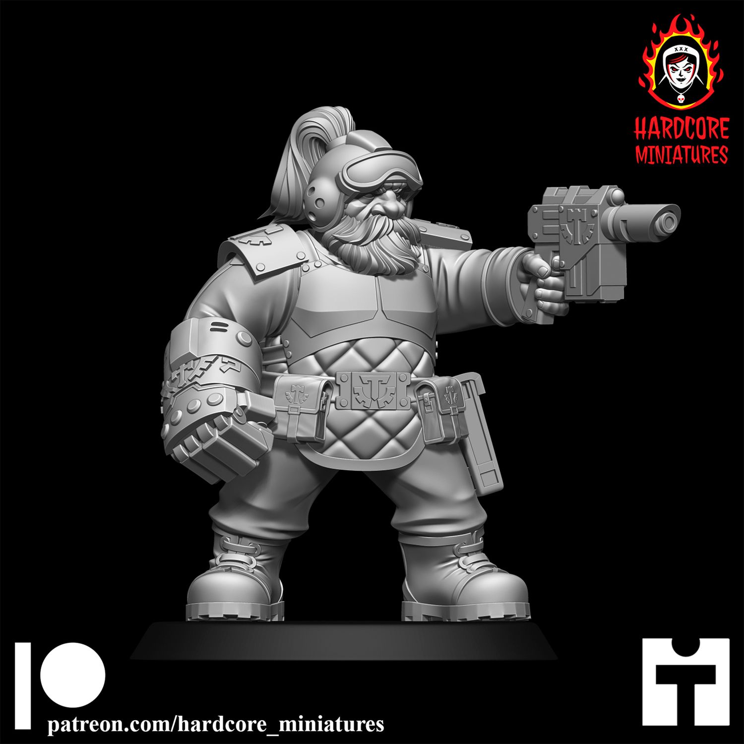 Space Dwarf Officer Modular Set 1 STL