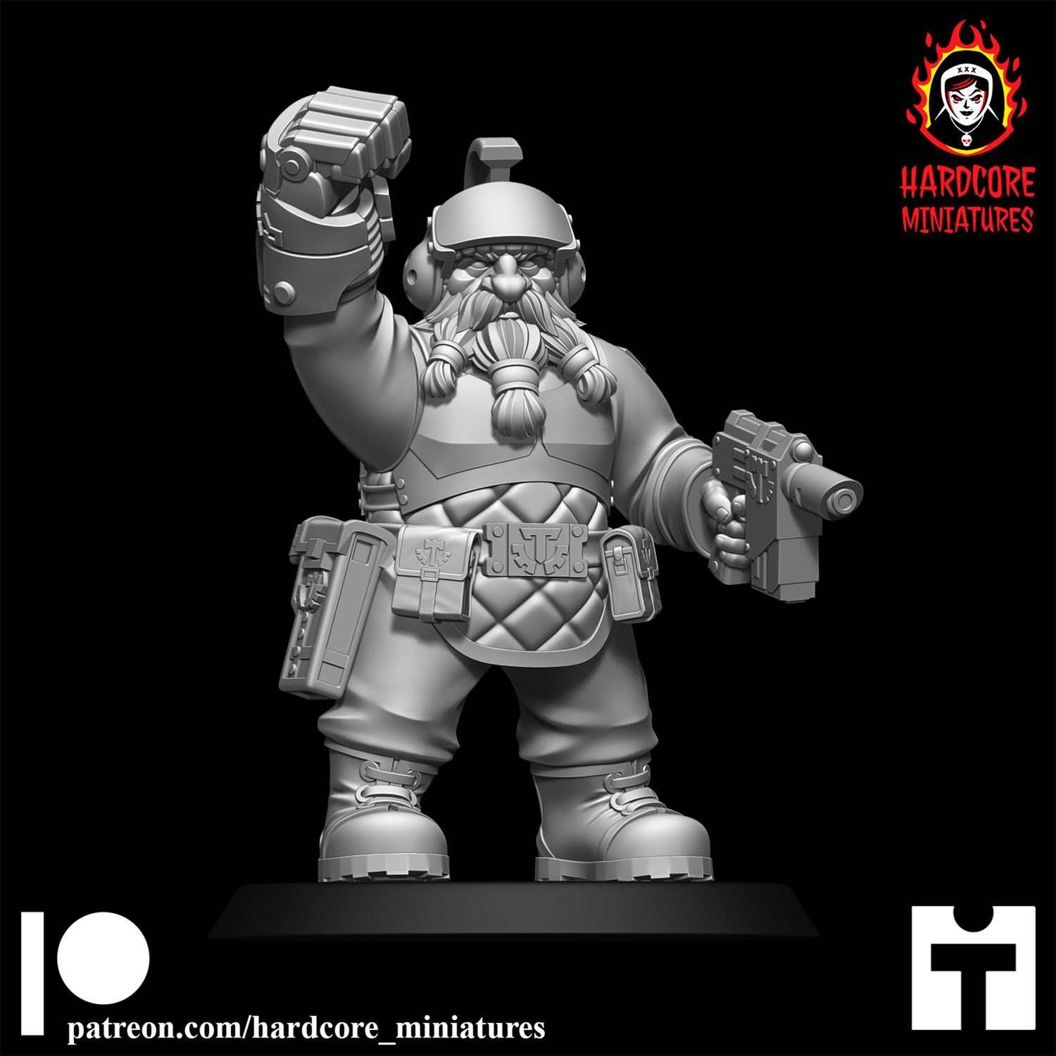 Space Dwarf Officer Modular Set 3 STL