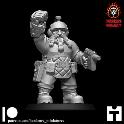 Space Dwarf Officer Modular Set 3 STL