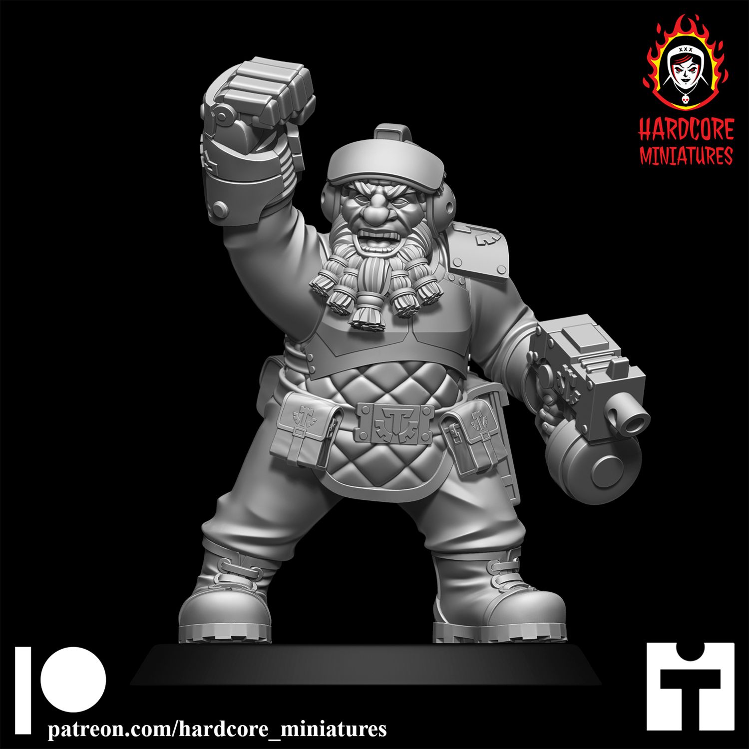 Space Dwarf Officer Modular Set 4 STL
