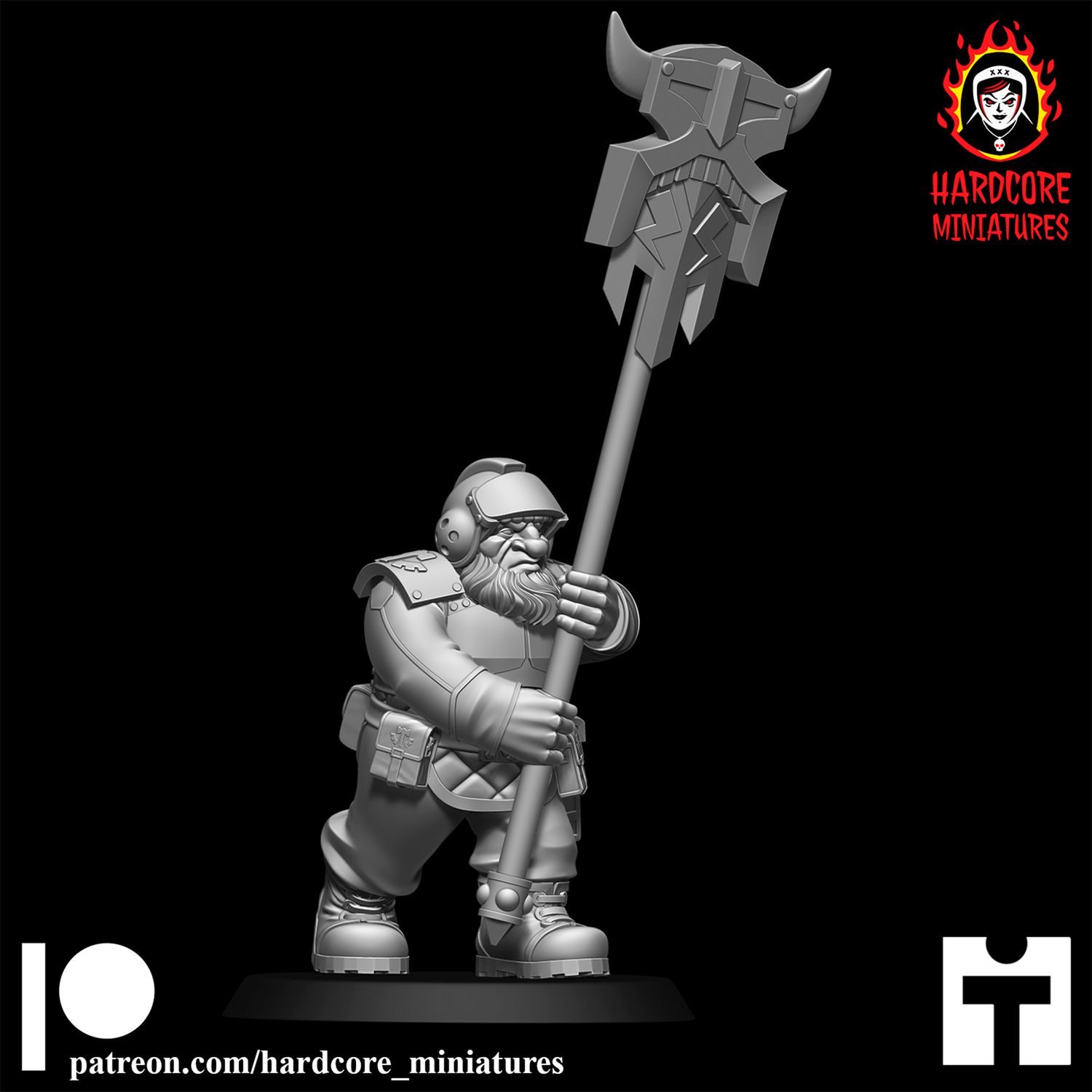 Space Dwarf Standard Bearer Modular Set 3 STL