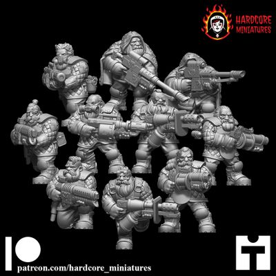 Space Dwarves Veterans With Special Weapons STL