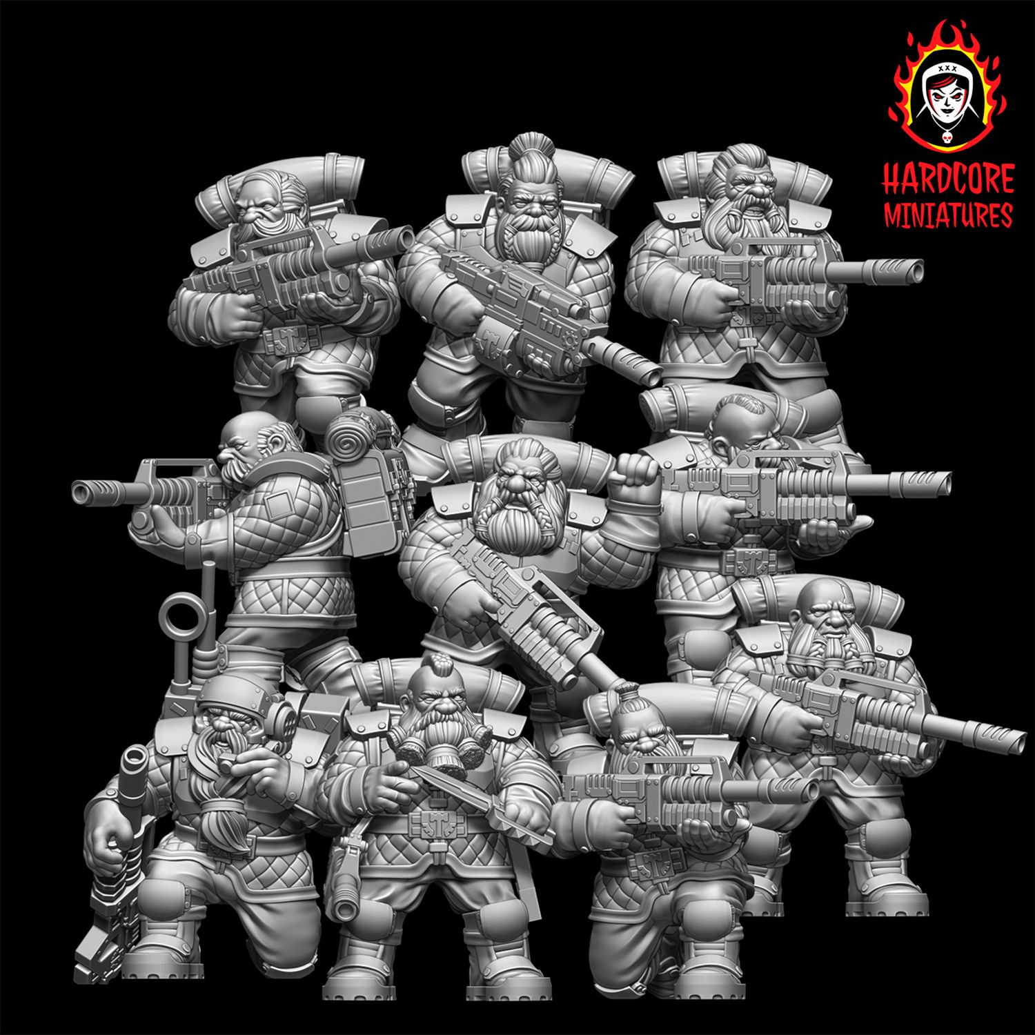 Space Dwarves Veterans With Lasguns STL