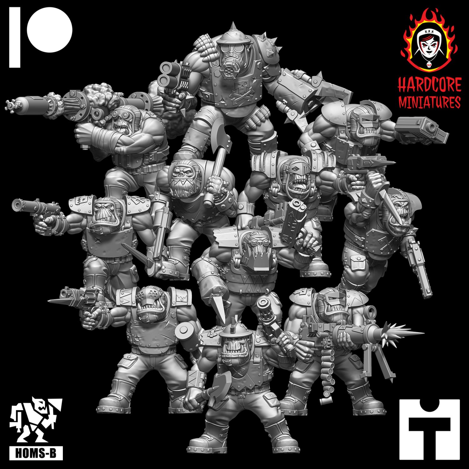 Brit Orcs Trench Raiders Slugga Boyz with Noble STL