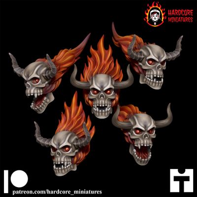 Flaming Skull Demon STL
