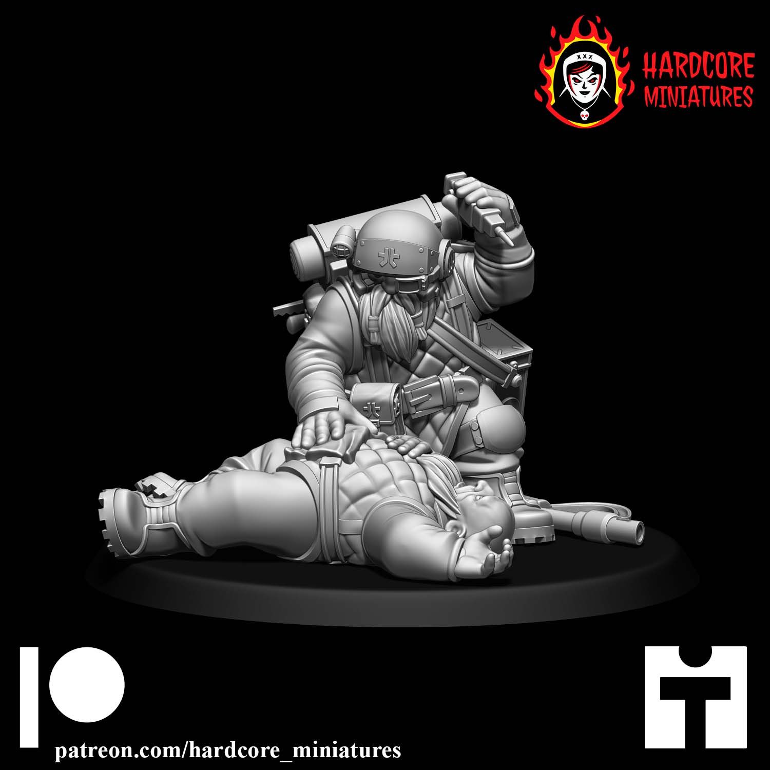 Dwarf Medic Rescue Scene STL