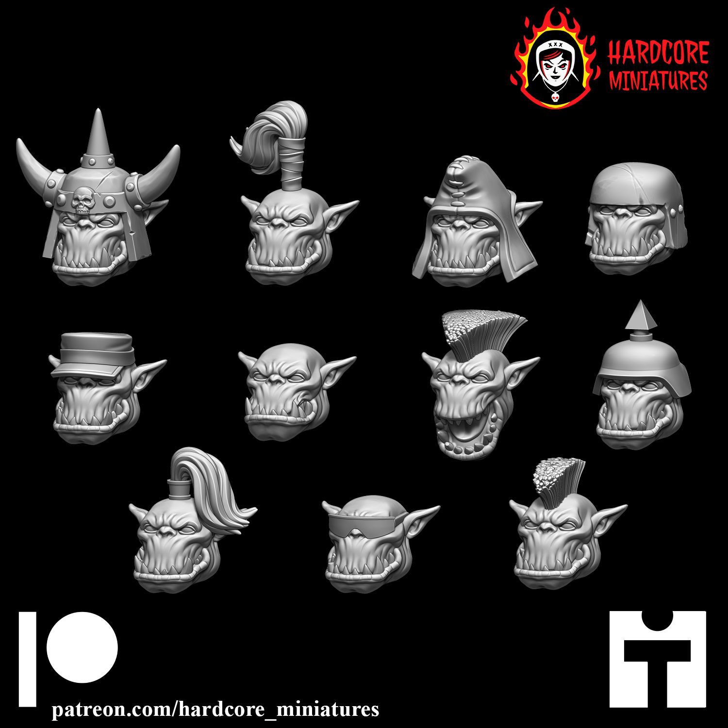 Space Orcs Retro Heads #1 STL