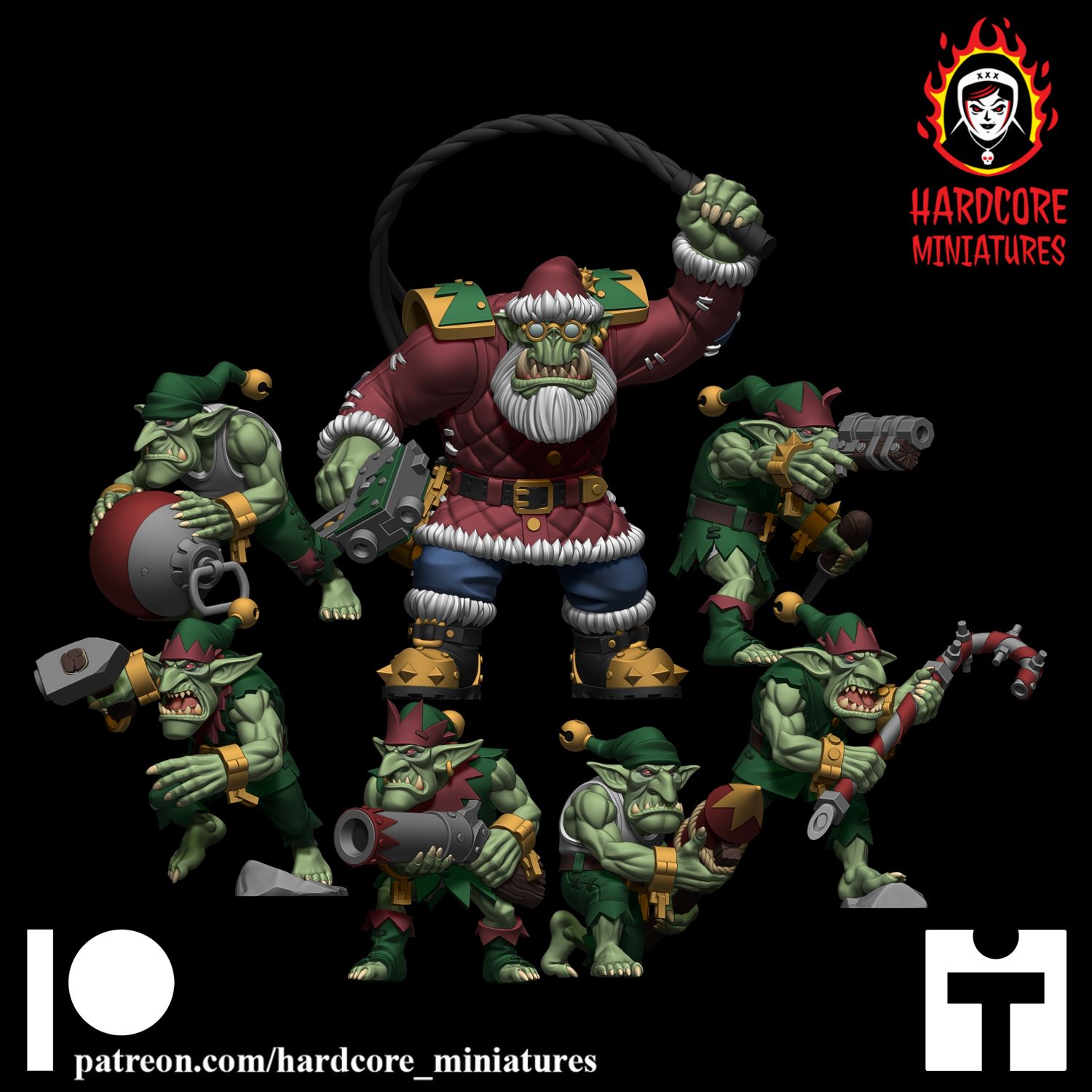 Santa Herder and Little Gobbo Helpers STL