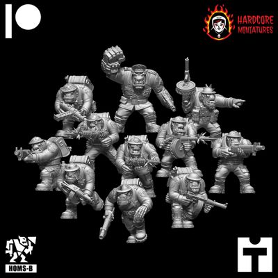 Brit Orcs Shoota Boyz with Noble STL Brit Orcs Shoota Boyz with Noble STL