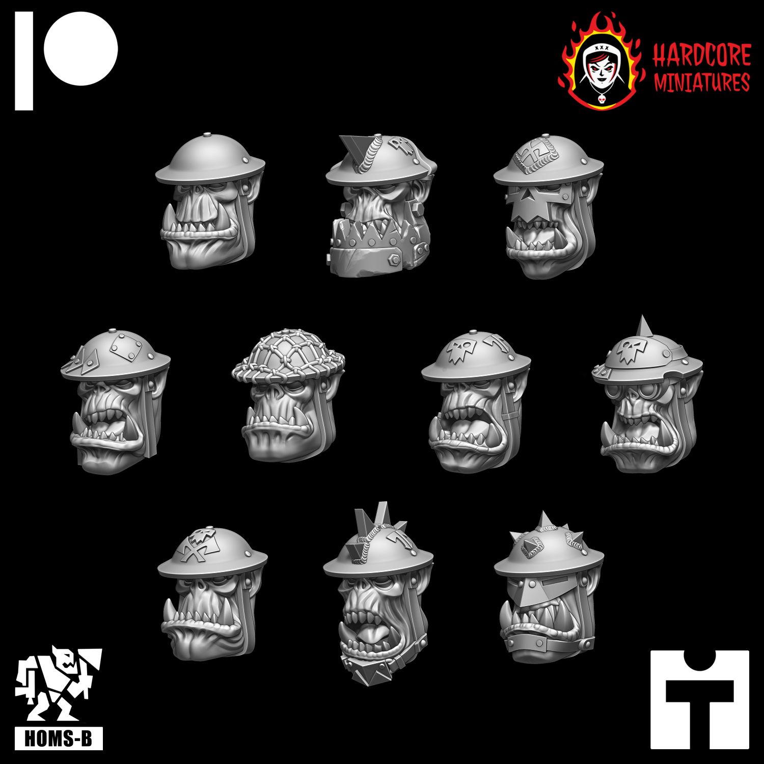 Brit Orcs Heads 1  STL