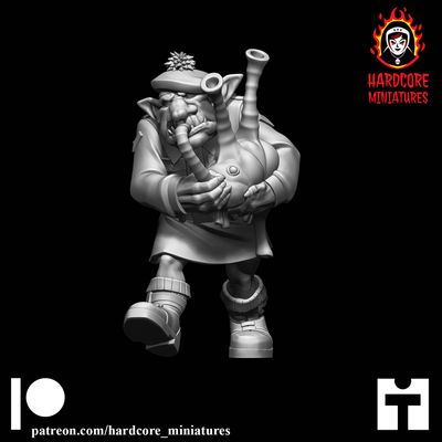 Distraction Gobbo with Bagpipe Squiggo STL Distraction Gobbo with Bagpipe Squiggo STL