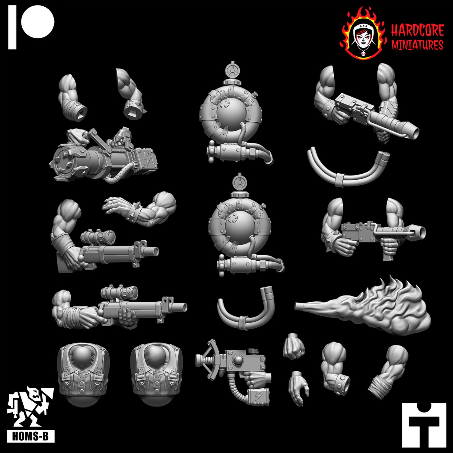 Kommando Orcs Special Weapons Bare Arms STL