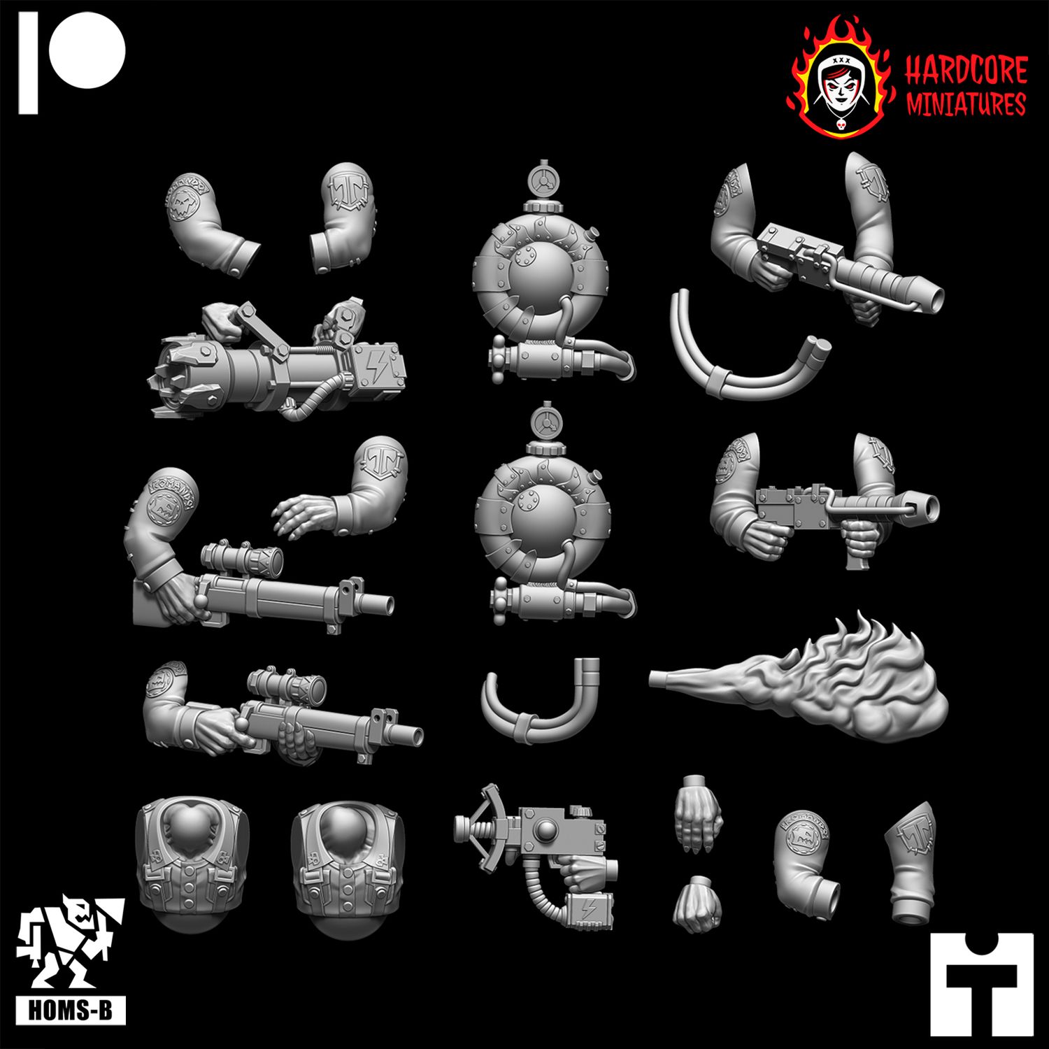 Kommando Orcs Special Weapons Long Sleeves Arms STL