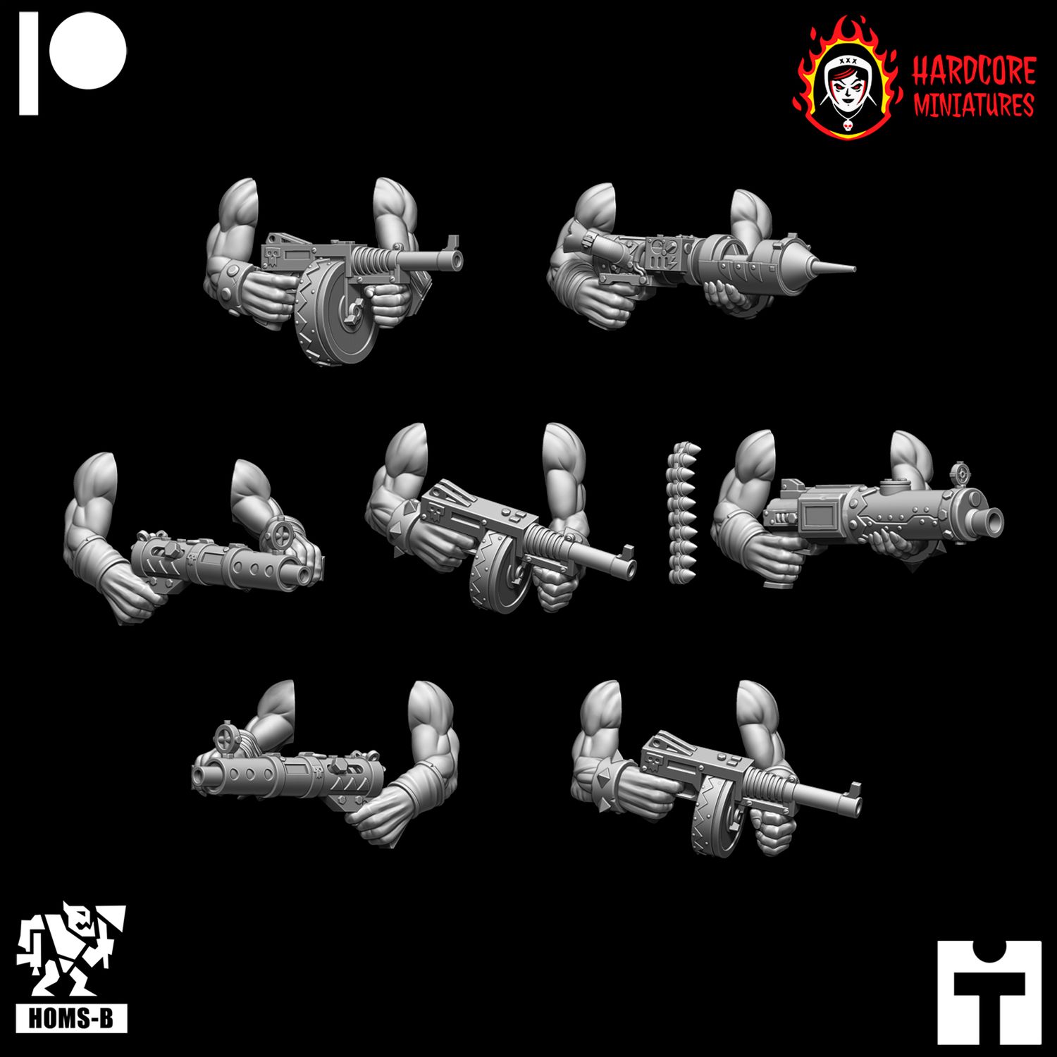 Orc Boyz Naked Arms with Weapons STL
