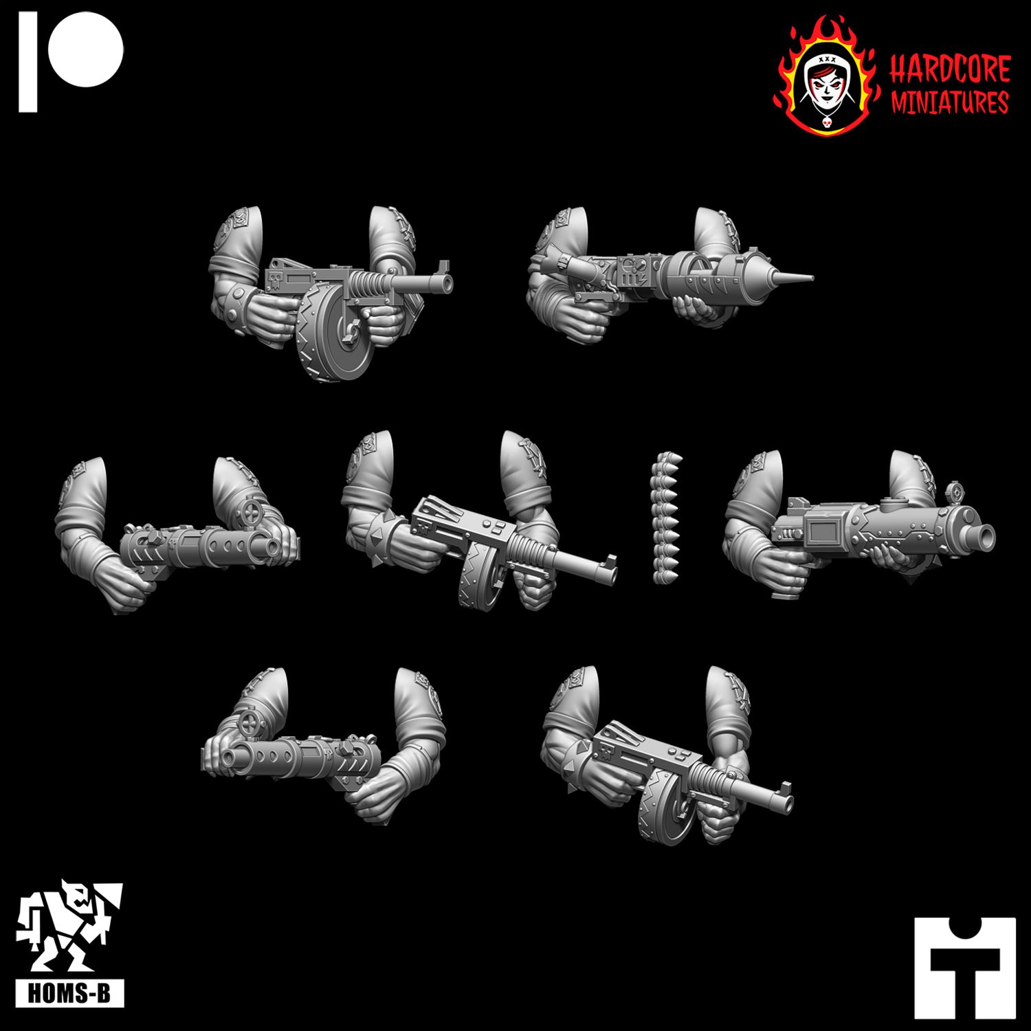 Orc Boyz Short Sleeve Arms with Weapons STL