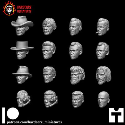 Jungle Fighters Action Stars Heads STL