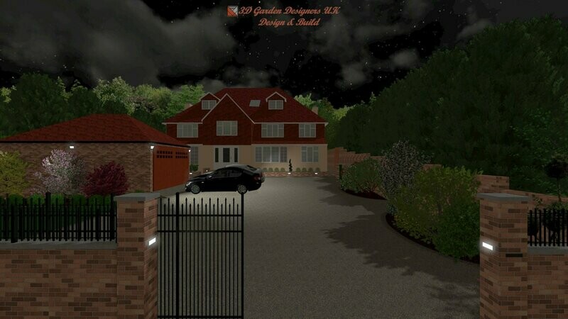 Front and back 3D garden design