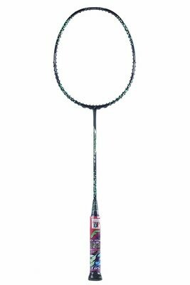 Flex Power Air Speed 11 (Mega Tension - 33LBS) Full Graphite Badminton Racquet with Full Racket Cover Black/Green