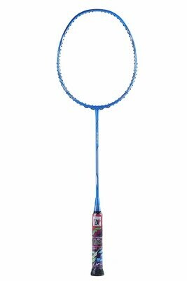 Flex Power Air Speed 12 (Mega Tension - 33LBS) Full Graphite Badminton Racquet with Full Racket Cover Blue