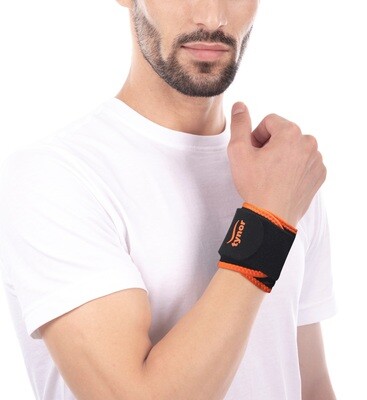 Tynor Wrist Support (Neo), Black & Orange, Universal, Pack of 2