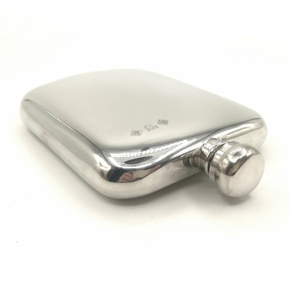 Fiaschetta 6 oz. liscia arrotondata Sheffield England