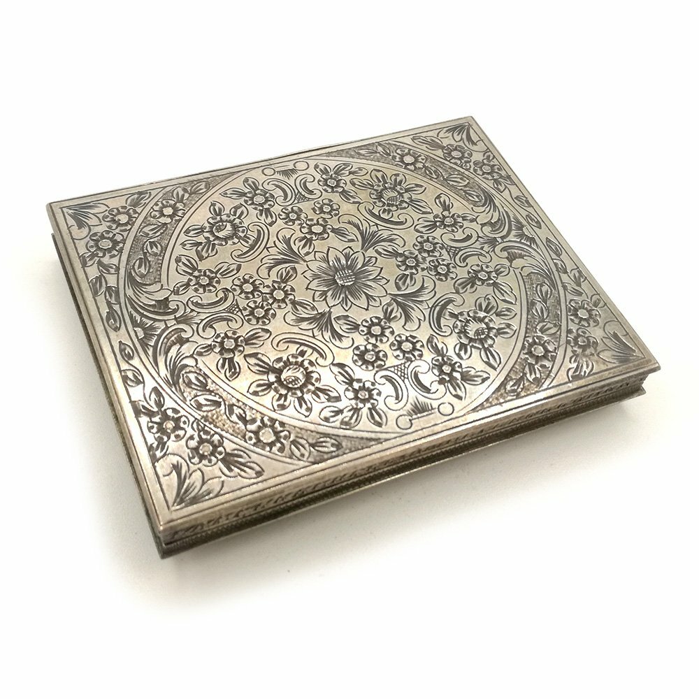 Portasigarette argento vintage primi '900