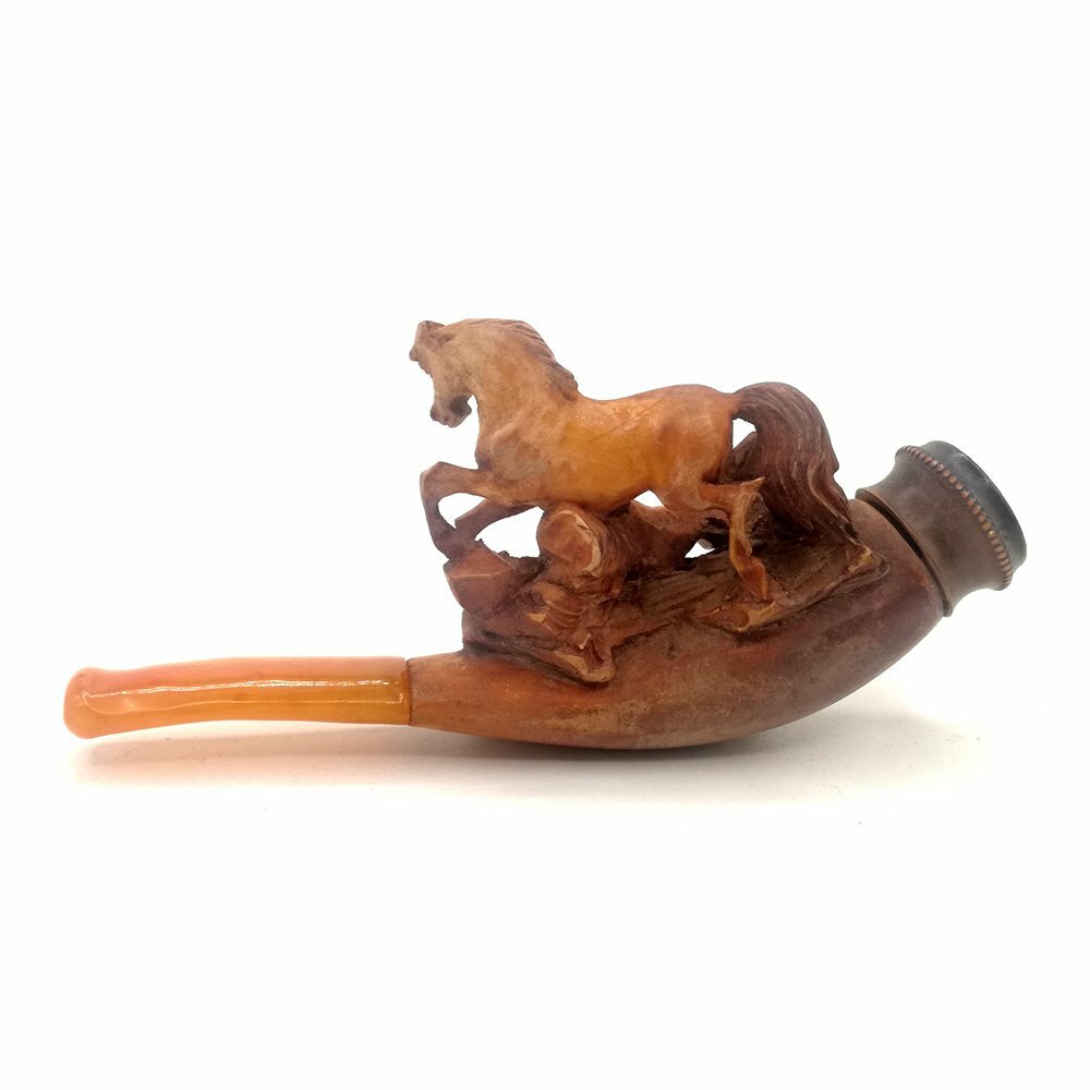 Bocchino sigaro vintage cavallo e cane primi '900