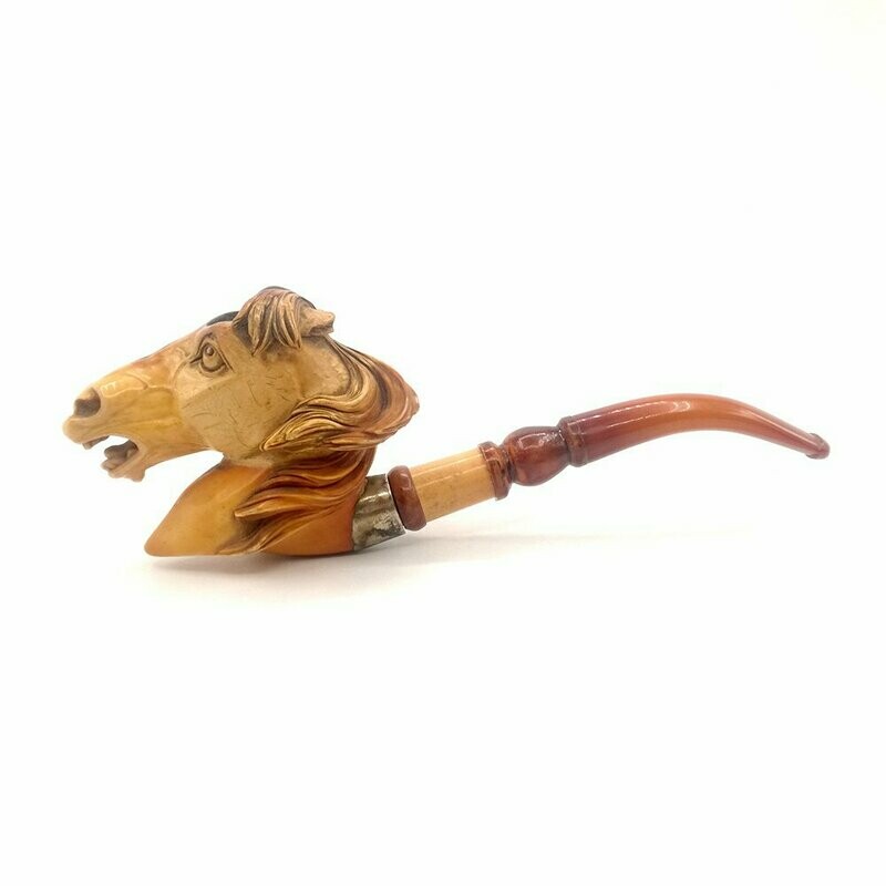 Pipa schiuma vintage testa cavallo primi '900