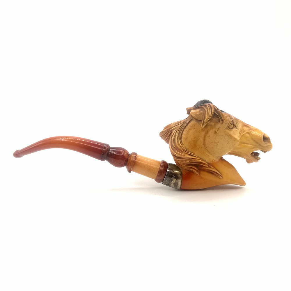 Pipa schiuma vintage testa cavallo primi '900