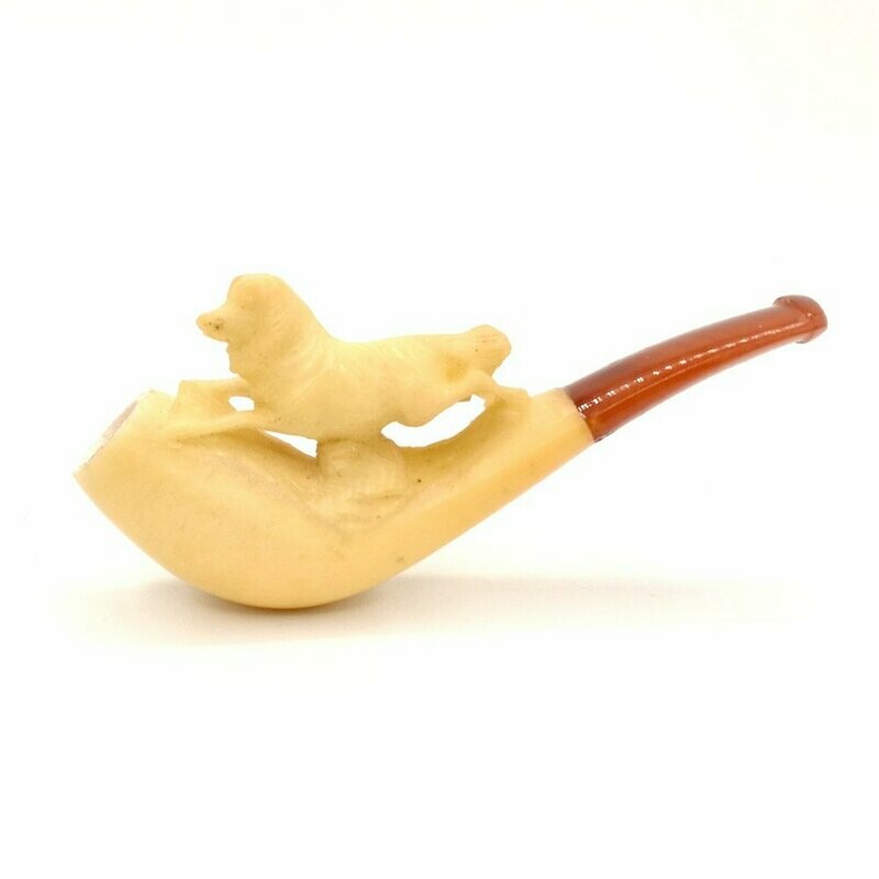 Bocchino sigaro schiuma vintage cane primi '900