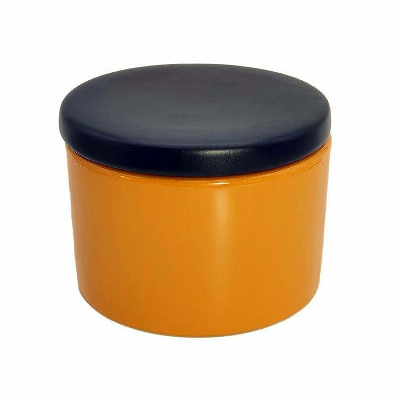 Vaso portatabacco ceramica giallo nero