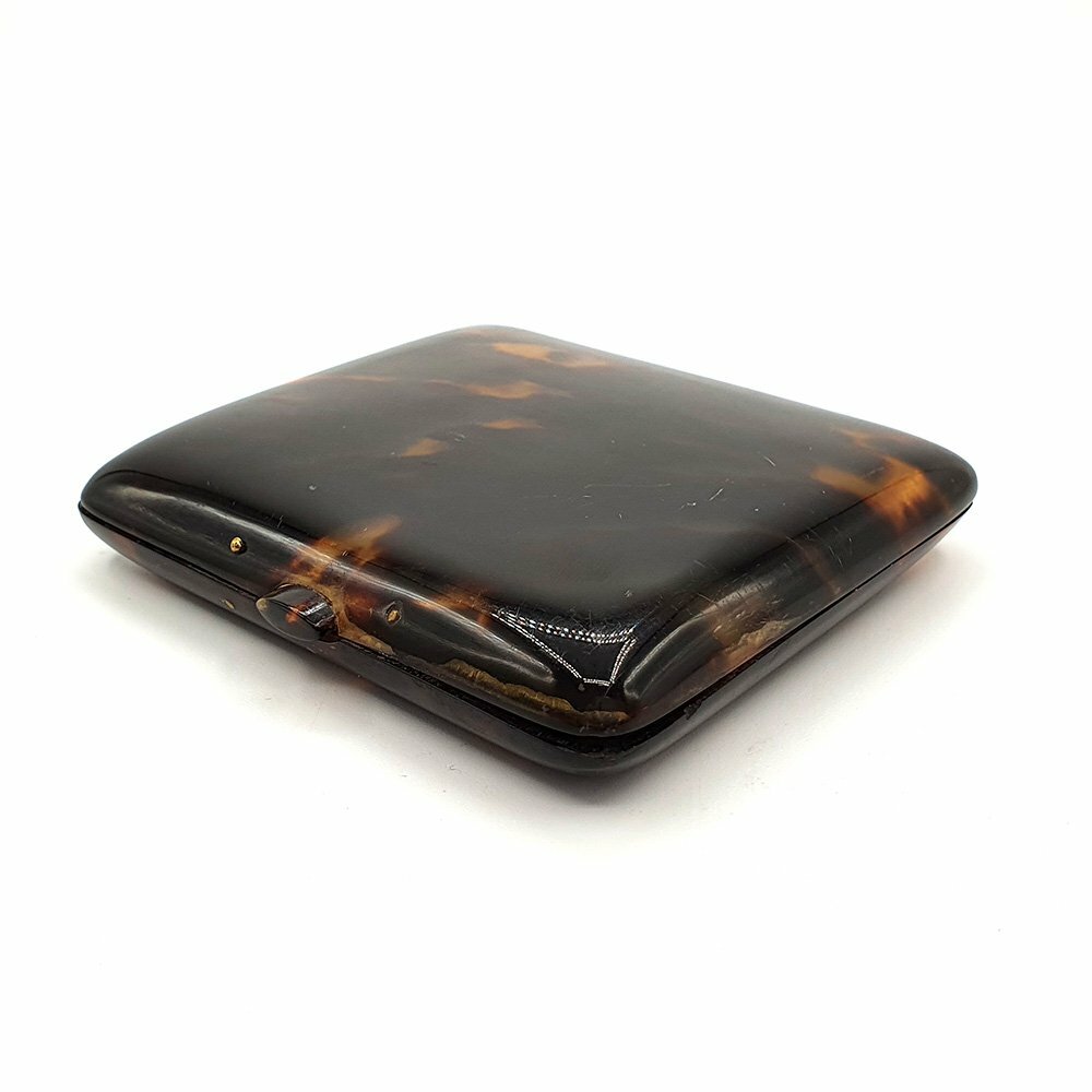 Portasigarette corte tartaruga scura vintage anni '40