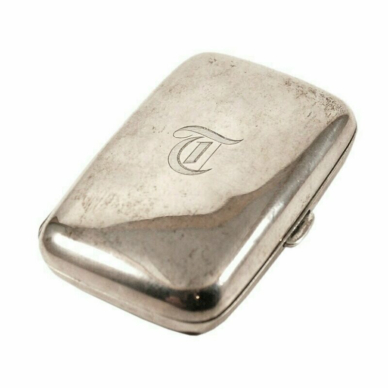 Portasigarette argento Vintage Inghilterra 1905