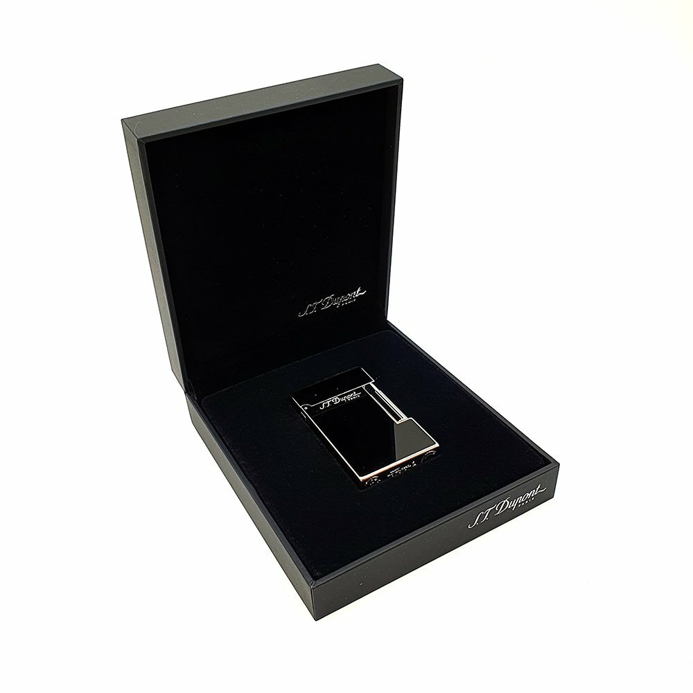 Accendino S.T. DUPONT Ligne 2 palladium natural lacquer black