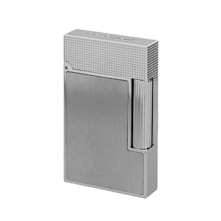 S.T. Dupont Ligne 2 Small Accendino In Palladio Con Microdiamante, Formato Compatto Di Lusso, Altezza 56 Mm, Suono Caratteristico, Gas Non Incluso