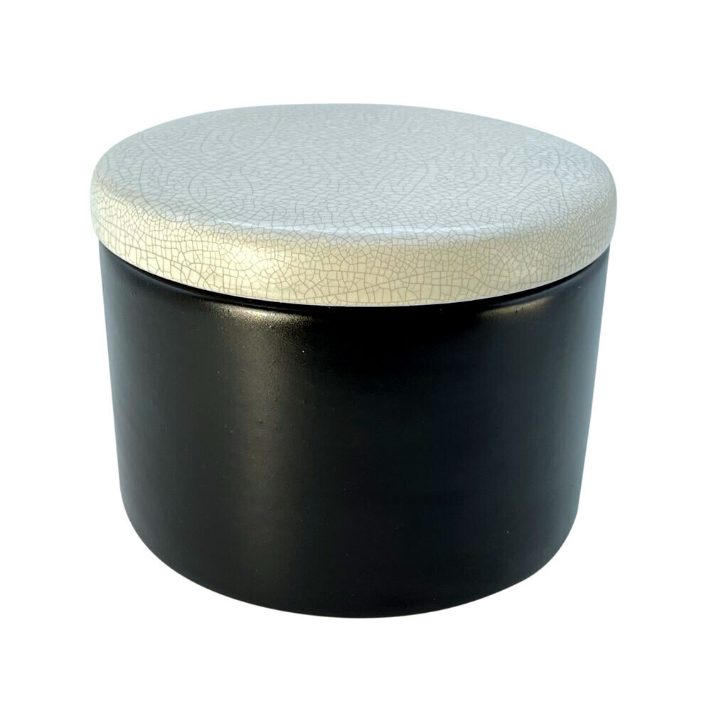 Vaso portatabacco ceramica nero bianco