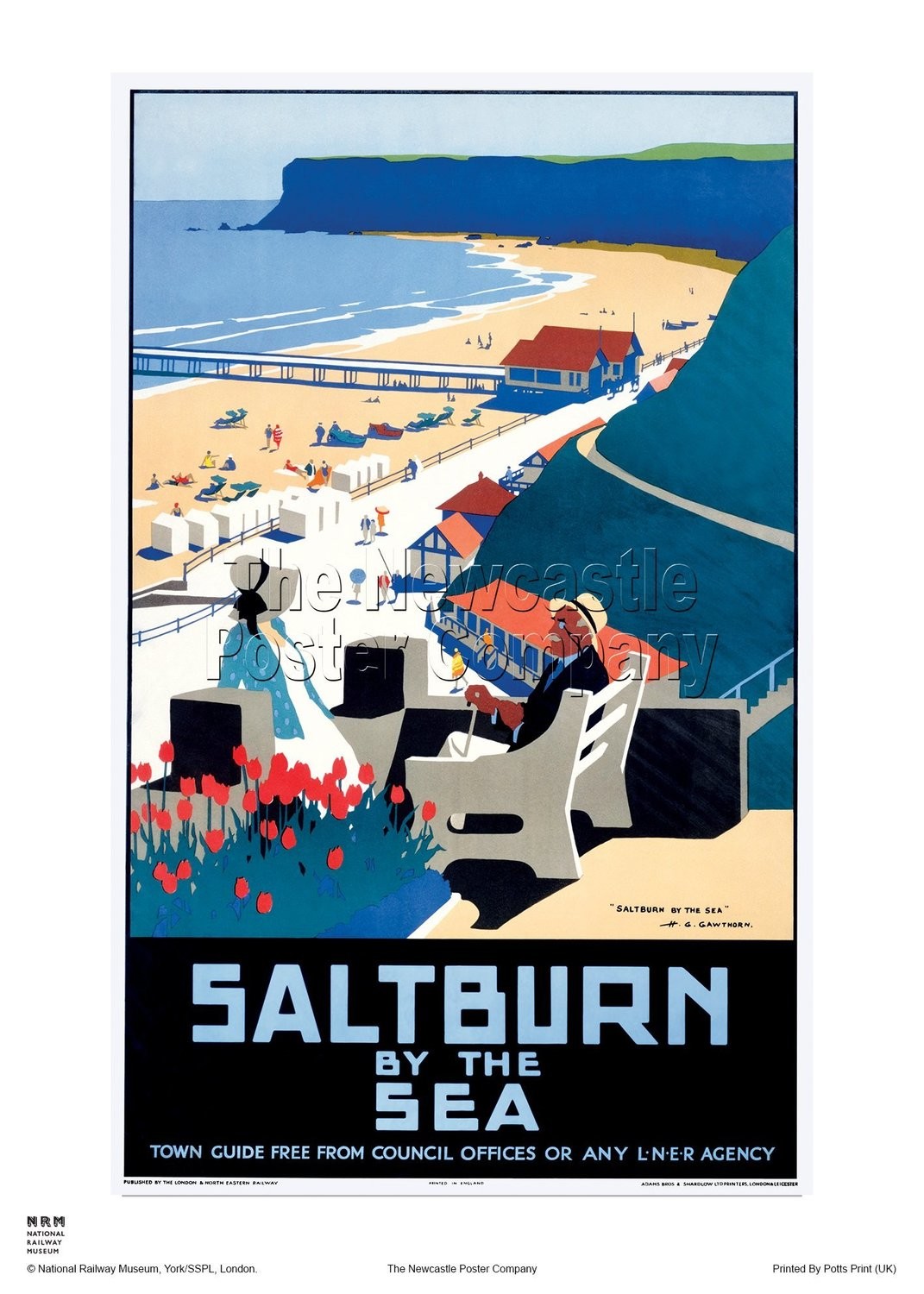 Saltburn Vintage Advertising Railway Travel Poster