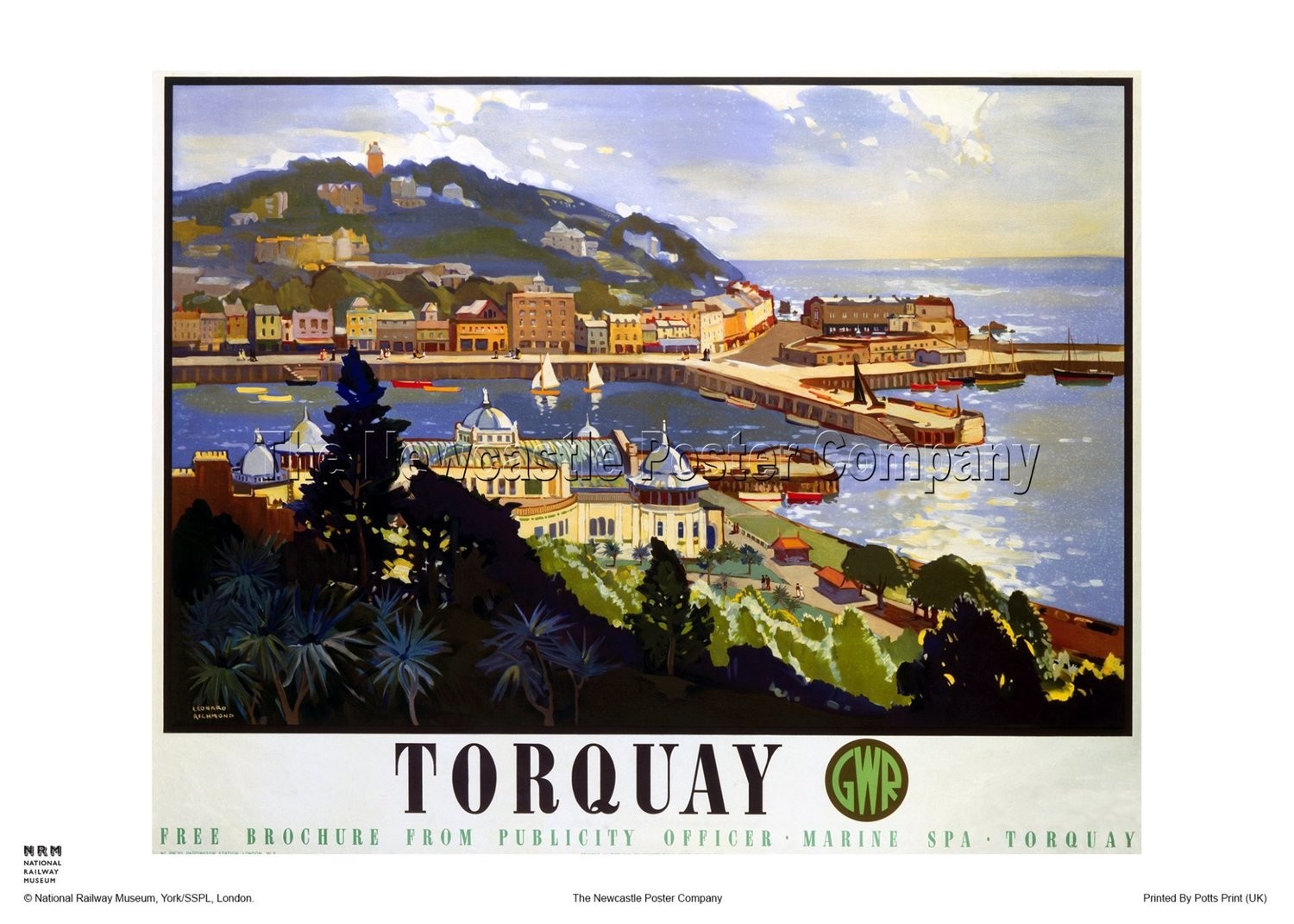 Torquay Devon Vintage Railway Travel Poster