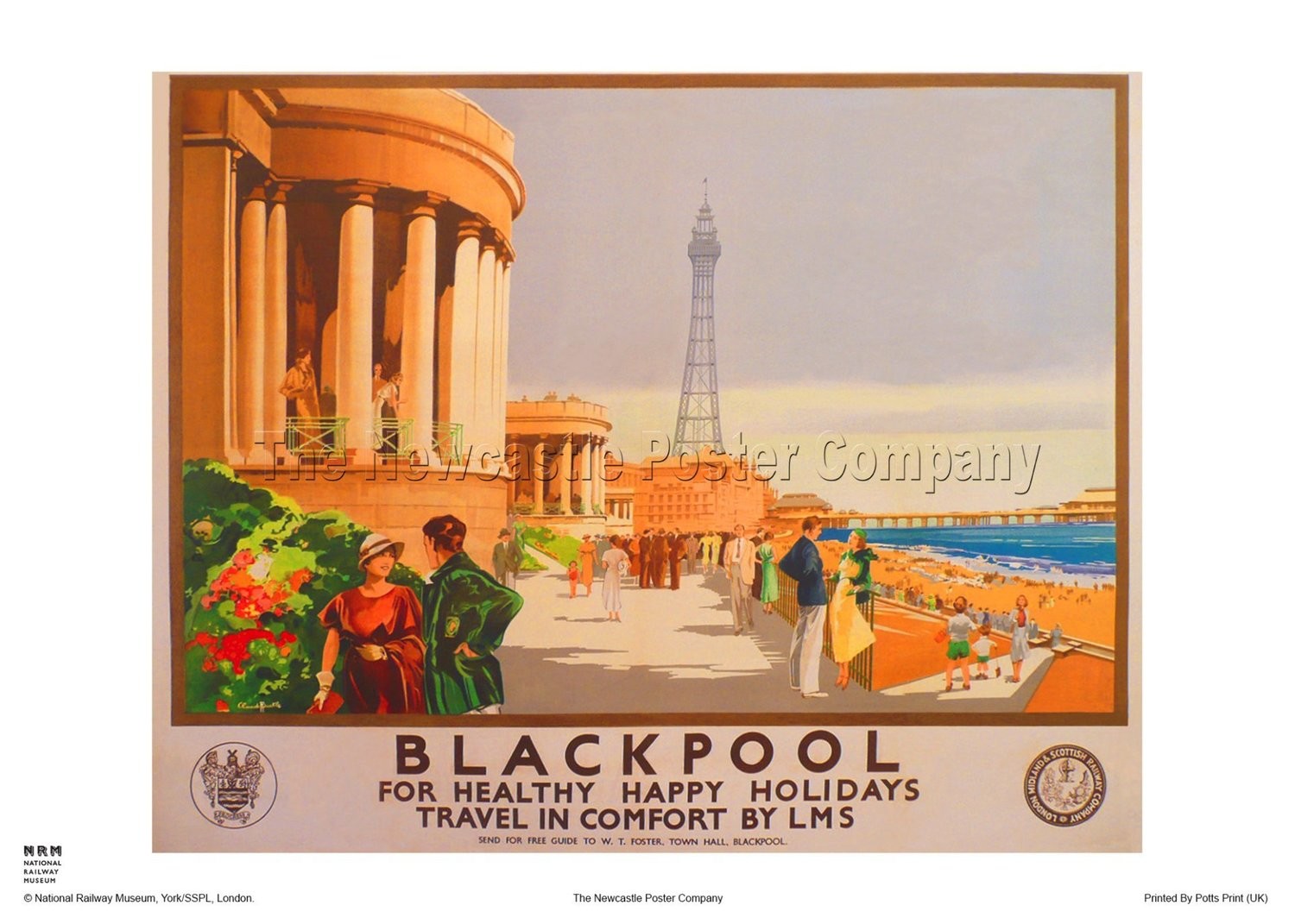 BLACKPOOL SUMMER A3 vintage retro travel & railways posters art printr #3 