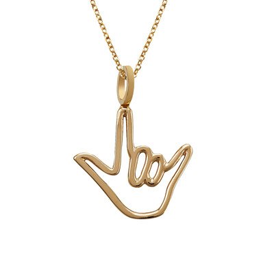 Medium Yellow Gold Love Sign™ Pendant Necklace