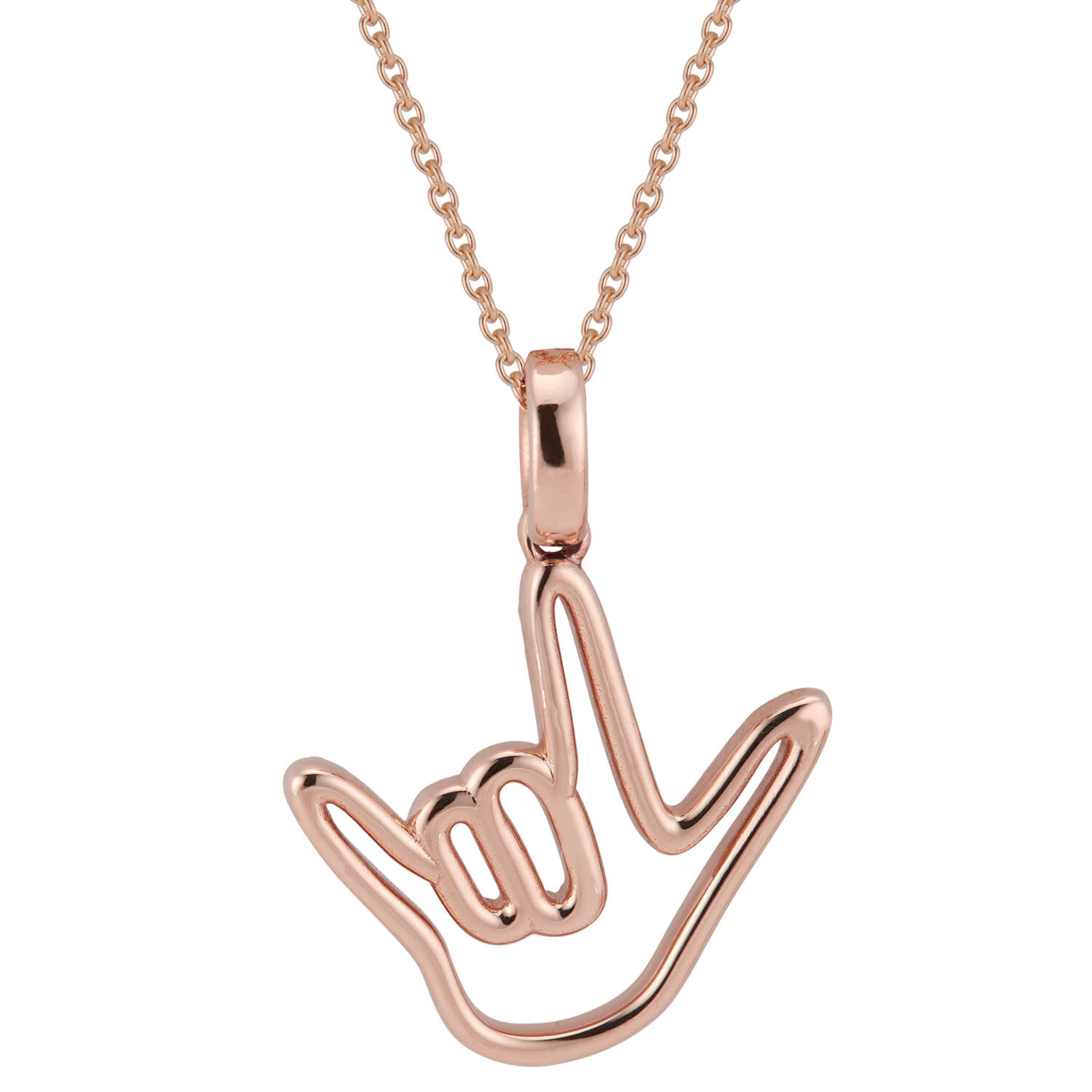 Rose Solid Gold Love Sign™ Pendant Necklace