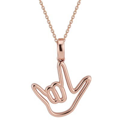 Rose Solid Gold Love Sign™ Pendant Necklace Rose Solid Gold Love Sign™ Pendant Necklace