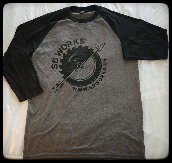 SD Works branded 3 quarter sleeve t-shirt