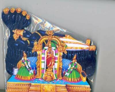 Lord Ranganatha photo cutout wood lamination stand / wall hanging type ,8x6 inches